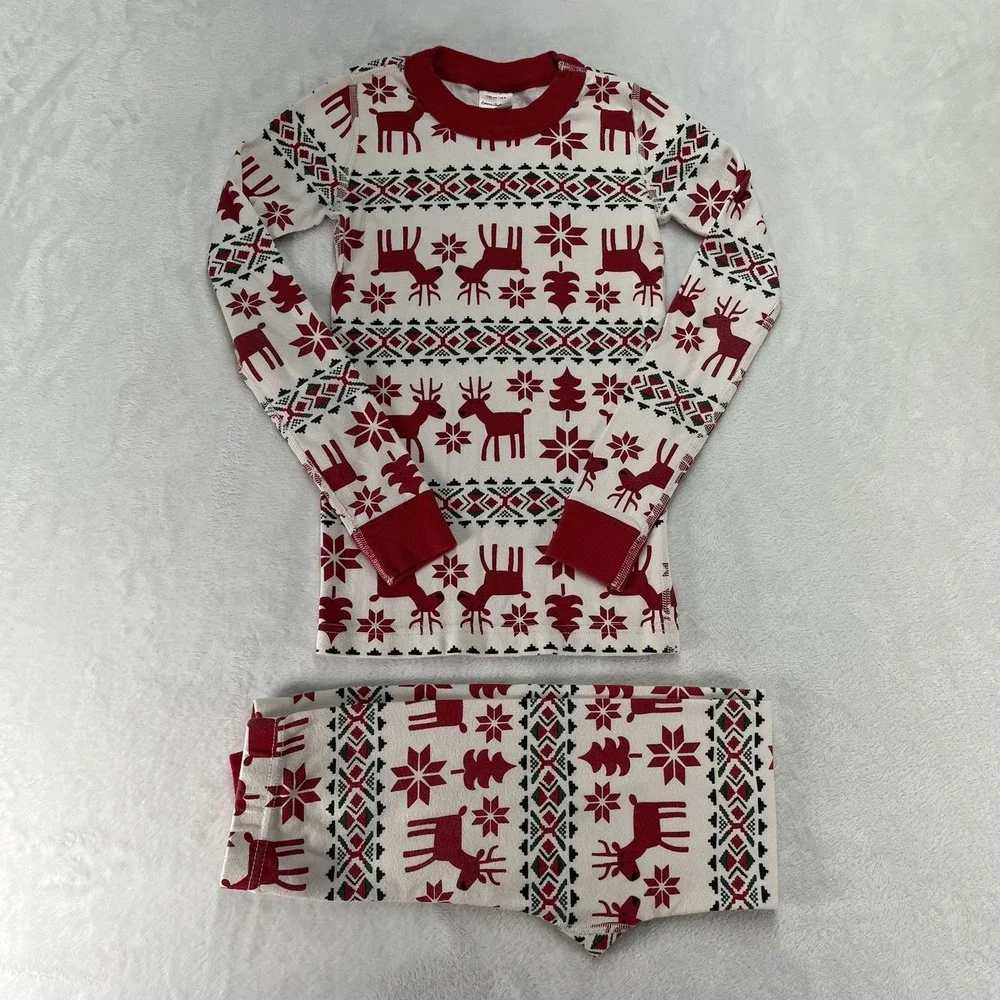 Hanna Andersson Organic Cotton Pajamas Unisex Kids 8 Christmas Holiday Fair Isle